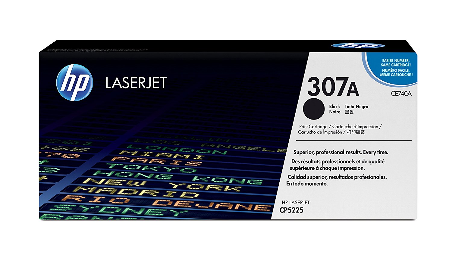 HP 307A (CE740A) Black Original Toner Cartridge for HP Color LaserJet CP5225